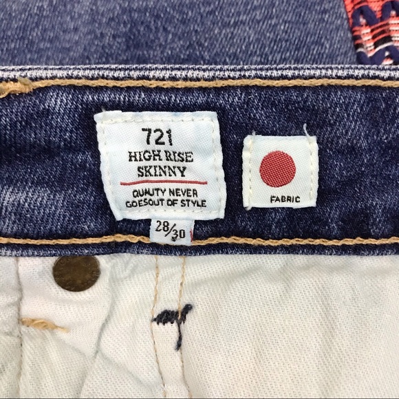 Levi’s 721 High Rise Embroidered Skinny Jeans 28 - Picture 8 of 13